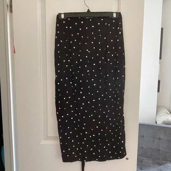 Mango Navy Polka Dot Midi Skirt - Picture 5 of 5